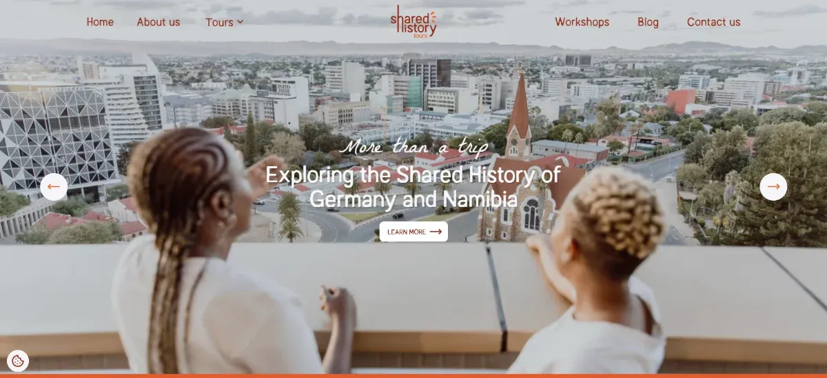 Shared History Tours website